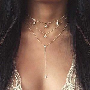 🔥4 For $25🔥
 New Star Detail Lariats Layered Necklace